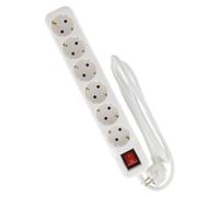 - Multiprise Schuko + interrupteur 6x16A - 1,4m - blanc