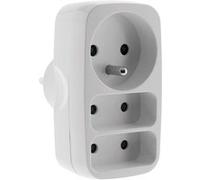 Zenitech - Multiprise triplite 2x2P 6A + 1x2P+T 16A - Blanc Blanc G