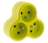 Zenitech - Multiprise triplite triangulaire 16A - Jaune G