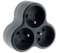 Multiprise triplite triangulaire 16A - Noir - Zenitech