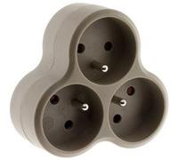 Zenitech - Multiprise triplite triangulaire 16A - Taupe G
