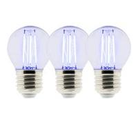 Zenitech - Pack de 3 ampoule LED déco filament - Bleu 3W E27 sphérique G