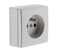 Prise ZENITECH 2P+T 16A saillie Bel'Vue - Chrome