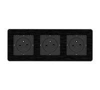 Zenitech Prise 2P+T 3x16A Easy Eject Complet métal Noir brossé Kouro