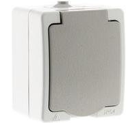 Zenitech - Prise 2P+T saillie + raccordement rapide Gris G