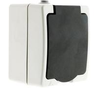 Zenitech - Prise Aquae étanche en saillie 16A 2P+T IP54 - Blanc et Noir