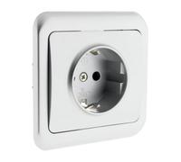 Zenitech, Prise Encastrable Schuko 10/16A Blanc, Antaria 3, Design Moderne et Épuré, Plastique Robuste, Mise à Terre Intégrée, Compatibilité Universelle, Installation Facile dans Boîtes Standards