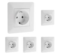Zenitech - Prise encastrable Schuko 16A - Blanc - Artezo (Lot de 5)