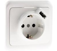 Zenitech - Prise encastrée Schuko 16A + USB A - Blanc - Antaria blanc