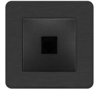 Zenitech - Prise réseau RJ45 complète - catégorie 6 - métal Noir brossé - Kouro Noir G