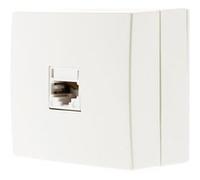 Zenitech - Prise RJ11 en saillie IP20 - Blanc blanc