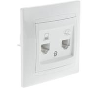 Zenitech - Prise RJ11 + RJ45 encastrées Zyna - Blanc blanc