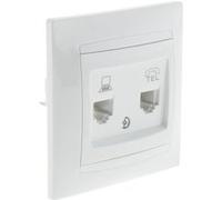 Zenitech - Prise RJ11 + RJ45 encastrées Zyna - Blanc blanc