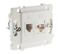 Zenitech Prise Clarys RJ11 + RJ45 nu blanc