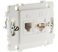 Zenitech - Prise RJ11 + RJ45 nu - blanc - Clarys Blanc G