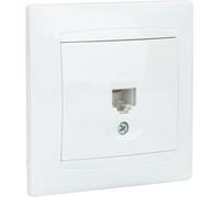 Prise RJ45 encastrée Zyna - Blanc - Zenitech Blanc G