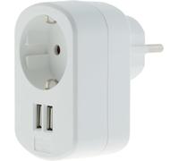 Zenitech Prise Schuko 16A + 2 USB - Blanc