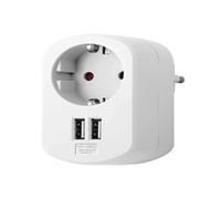 Zenitech Prise Schuko 16A + 2 USB - Blanc