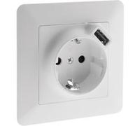Zenitech Prise Schuko + USB - Blanc
