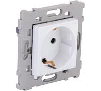 Zenitech, Prise Schuko Encastrable avec Terre, Blanc, Sécurité Enfants Intégrée, Bornes Automatiques, 16A 230V, 3500W, IP20, Normes NF et CE, Installation Facile, Compatible Câbles Rigides