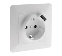 Zenitech Prise Schuko + USB - Blanc