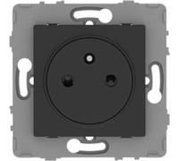 Zenitech - Prise simple 2P+T 16A - à composer - métal noir brossé - Kouro Noir G