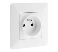 Zenitech Prise murale 2 pôles + terre 16A Blanc