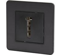 Zenitech - Prise téléphone 8 plots encastrable - complète - métal Noir brossé - Kouro Noir G
