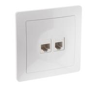 Zenitech - Prise téléphone RJ11+RJ45 encastrable - Blanc - Orys blanc