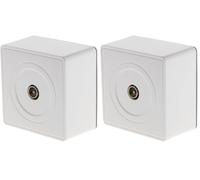 Zenitech Prise TV Ø9,52mm en saillie - Blanc - Vulco (Lot de 2)