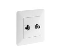 Zenitech - Prise TV Ø9,52mm + satellite - blanc -