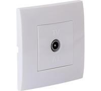 Zenitech - Prise TV mâle encastrée + plaque de finition Kalya - Blanc blanc