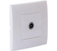 Zenitech - Prise TV mâle encastrée + plaque de finition Kalya - Blanc blanc