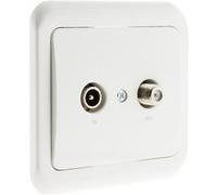 Zenitech - Prise TV radio encastrée IP20 - Blanc blanc