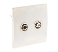Zenitech Prise TV + Satellite - Blanc