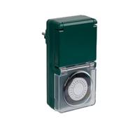 Zenitech Programmateur mécanique Schuko IP44 Noir | Commande programmable - mécanique avec protection étanche Schuko IP44, noire, Type F : prise Schuko avec contacts de terre