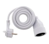 Zenitech - Prolongateur 16A 2P+T HO5VV-F 3G1,5mm² - Blanc 3m avec fiche extraplate Blanc G
