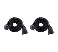 Zenitech Prolongateur 16A 2P+T HO5VV-F 3G1,5mm² Noir 10m & Prolongateur 16A 2P+T HO5VV-F 3G1,5mm² Noir 3m
