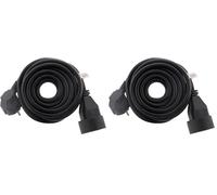 Zenitech Prolongateur 16A 2P+T HO5VV-F 3G1,5mm² Noir 5m (Lot de 2)