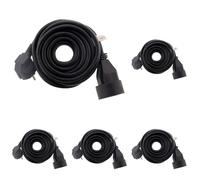 Zenitech - Prolongateur 16A HO5VV-F 3G1,5mm² - Noir 5m (Lot de 5)