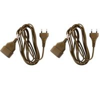 Zenitech - Prolongateur 2m - HO3VVH2F 2x0,75mm² 6A - Or (Lot de 2)