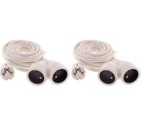 Zenitech - Prolongateur Bi tête 3G1,5mm² - Blanc 5m - 1 Prise mâle + 2 Prises Femelle - Blanc (Lot de 2)