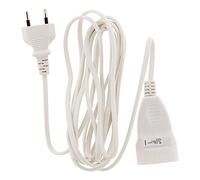 Rallonge électrique domestique ZENITECH HO3VVH2F 3 m 2x0,75 mm² Blanc 6A 1380W protection enfant