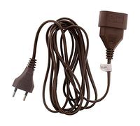 Zenitech - Prolongateur Électrique 6A HO3VVH2F 2x0.75 mm² - Cordon de Qualité avec Prise sans Terre - Sécurité Enfant - Conforme Normes Françaises NF - Marron - 3m