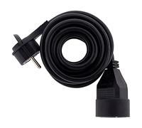 Zenitech Prolongateur électrique à fiche Plate, 3 m, Noir, H05VV-F | Prise 2P+T, intensité 16 A, câble H05VV-F 3G1,5 mm², longueur 3 m, fiche plate, coloris noir, prise française de type E