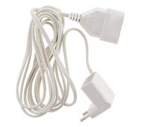 Zenitech Prolongateur électrique avec Prise gigogne, 3 m, Blanc, H03VVH2-F | Intensité 6 A, câble H03VVH2-F 2 x 0,75 mm², 3 m, prise gigogne, blanc, Type C : prise européenne 2 broches sans terre