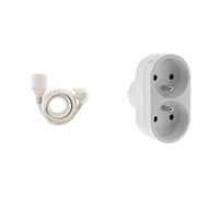 Zenitech-Prolongateur ménager 16A HO5VV-F 3G1 Blanc 1,90m - Zenitech & Biplite 16A façade - Blanc