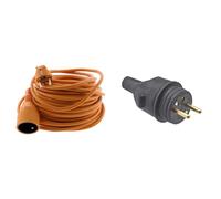 Zenitech Prolongateur, Orange, 25 m & Prise Electrique Male - Fiche Electrique - Prise Male - Prise Male 220 V - Fiche Male