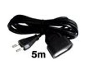 Zenitech - Prolongateur qualité HO3VVH2F 2x 0,75mm² prise 6A - Noir 5m Neutre G