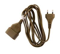 Zenitech Rallonge 3 m H03VVH2-F 2 x 0,75 mm² 6 A - Or | Câblage et alimentation - extension 3 m, H03VVH2-F 2 x 0,75 mm² 6 A, dorée, Type C : prise européenne, 2 broches sans terre